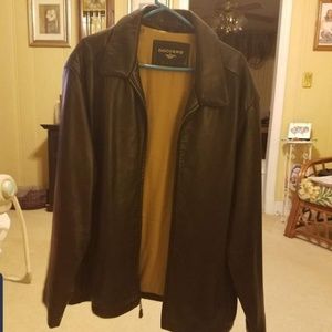 Dockers black leather jacket